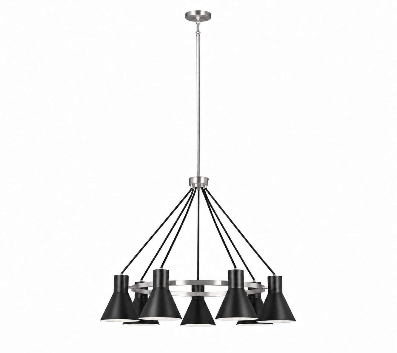 Porter 7 Light Chandelier — Brushed Nickel