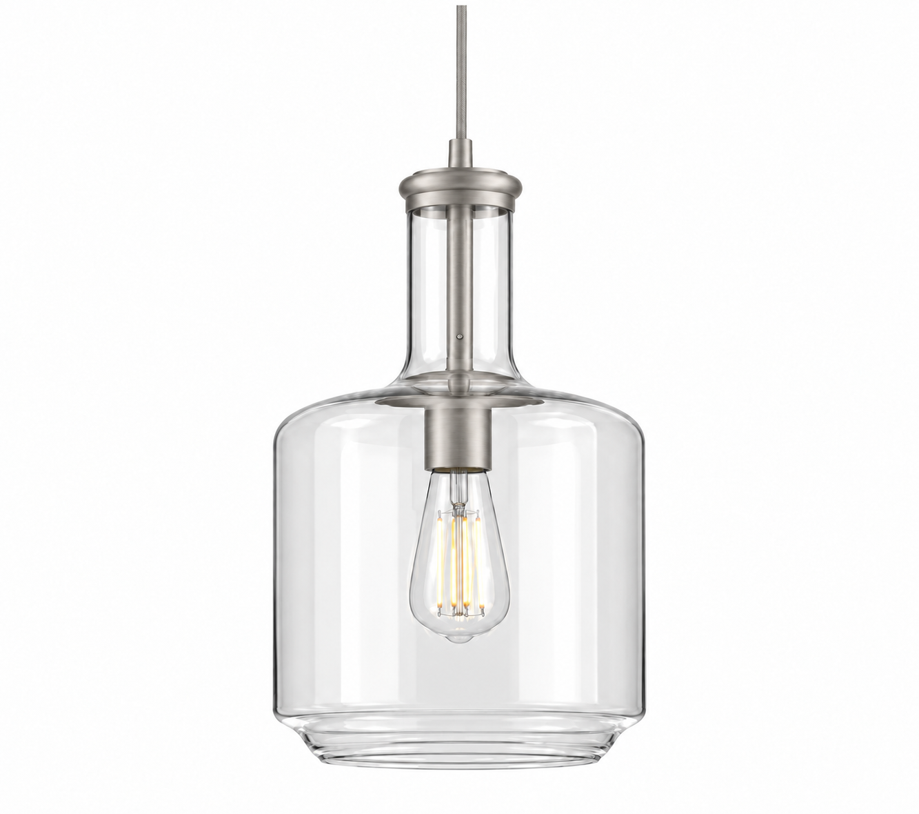 Stewart 1 Light Pendant — Brushed Nickel